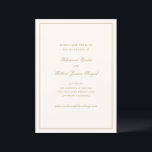 Save The Date Classic Border Ivory and Gold Timeless Wedding<br><div class="desc">A classic and timeless design.</div>