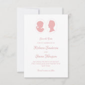 Save The Date Classic Cameo Regency Mariage rose (Devant)