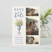 Save The Date Classic Chalice Vase Mediterranean Lemons Flowers (Debout devant)