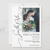 Save The Date Classic Elegant 2 Photo Wedding Enregistrer la dat (Devant)