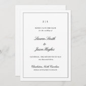 Save The Date Classic Élégant Calligraphie Monogramme Mariage (Devant / Derrière)