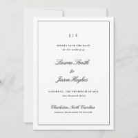 Classic Élégant Calligraphie Monogramme Mariage