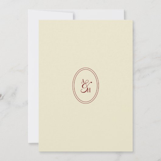 Save The Date Classic Elegant Ivory Monogram Script Wedding (Dos)