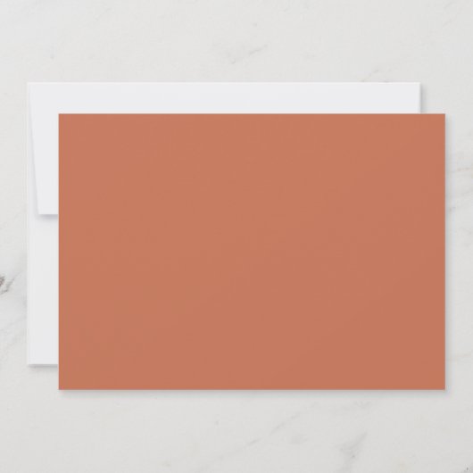 Save The Date Classic Élégant Mariage orange en terre cuite (Dos)
