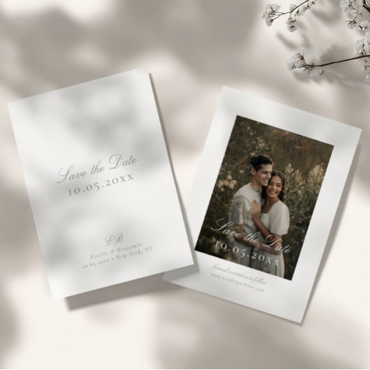 Save The Date Classic Elegant Minimalist DIY Wedding