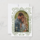 Save The Date Classic Elegant Sage Arch Frame Photo Wedding (Dos)