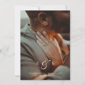 Save The Date Classic Elegant Script Monogram Two Sided Photo (Devant)
