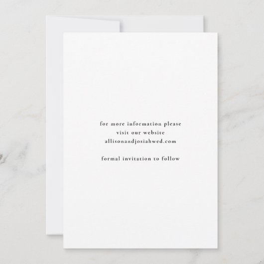 Save The Date Classic Elegant Typographie Noms Mariage photo (Dos)