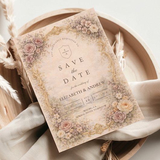 Save The Date Classic European Baroque Wedding