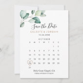Save The Date Classic Formal Green Feuilles Enregistrer le calen (Devant)