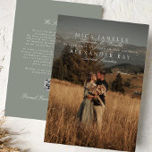 Save The Date Classic Formel Sage Green Noms Photo QR Code