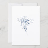 Save The Date Classic French Blue Flowers & Ribbons Wedding (Dos)