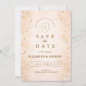 Save The Date Classic Gold Moonlight Wedding (Devant)
