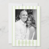 Save The Date Classic Green Stripes Photo Wedding (Dos)