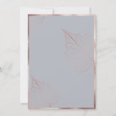 Save The Date Classic gris gris mat Rose or Feuille Mariage (Dos)