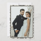 Save The Date Classic Ivory Damask Rococo Pattern Photo Wedding (Dos)