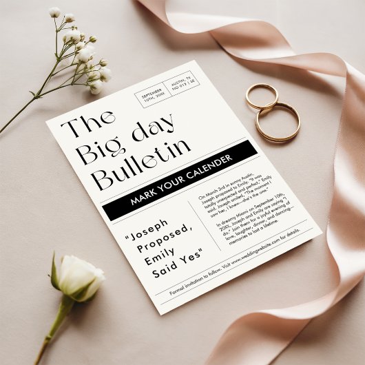 Save The Date Classic Marquer votre calendrier Journal Mariage P