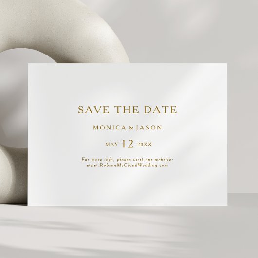 Save The Date Classic Minimalist Gold Horizontal Enregistrer la 