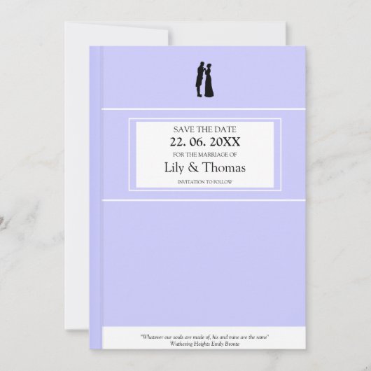 Save The Date Classic Novel Livre couverture inspirée Mariage (Devant)