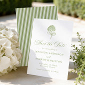 Save The Date Classic Olive Green Hydrangea Wedding
