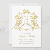 Save The Date Classic or Mariage de crête florale (Devant)