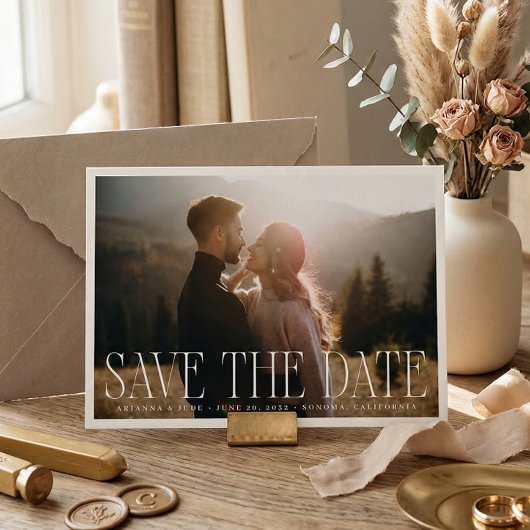 Save The Date Classic Overlay Photo Wedding