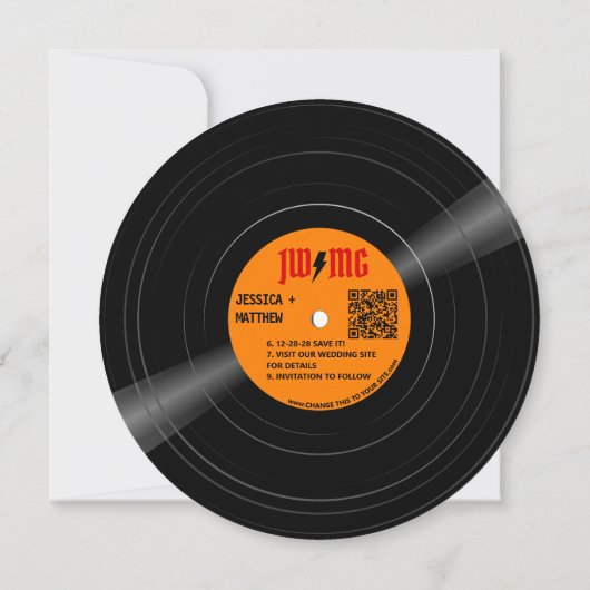 Save The Date Classic Rock Bolt Monogramme Enregistrer La Date (Dos)