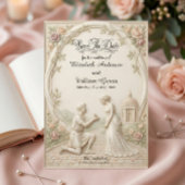 Save The Date Classic Romantic Garden Scene