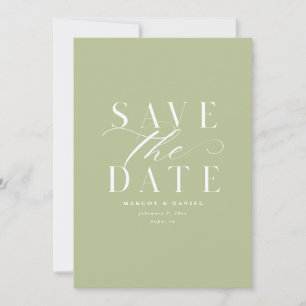 Save The Date Classic Sage Enregistrer La Date Non Photo QR Code