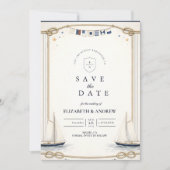 Save The Date Classic Sailboat Coastal Wedding (Devant)