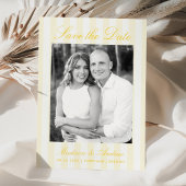 Save The Date Classic Yellow Stripes Photo Wedding