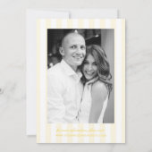 Save The Date Classic Yellow Stripes Photo Wedding (Dos)
