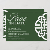Save The Date Classique Celtic noeud vert main (Devant / Derrière)