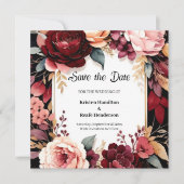 Save The Date Classique Chic Bourgogne (Devant)