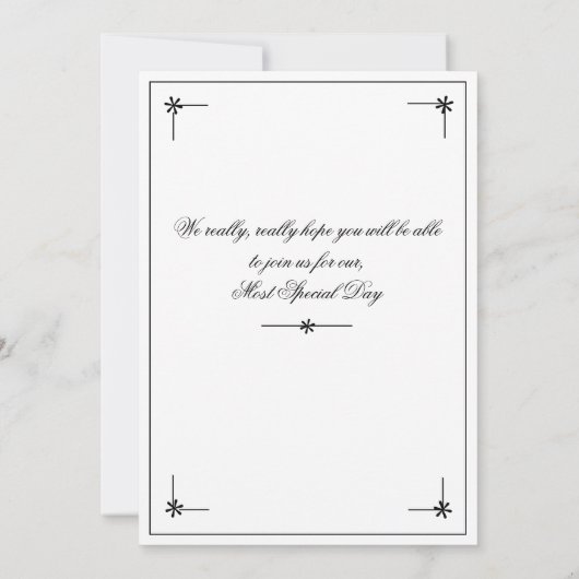 Save The Date Classique Chic Romantique Mariage blanc (Dos)