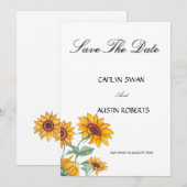 Save The Date Classique Chic Tournesols Botanique (Devant / Derrière)