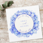 Save The Date Classique Elegant Bleu Hydrangée Fleur Chic Mariag