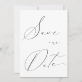 Save The Date Classique Elegant Calligraphie Mariage Photo (Devant)
