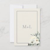 Save The Date Classique Elegant Ivoire Neutral Crème Florale (Dos)