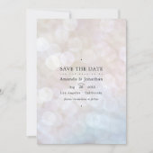 Save The Date Classique Moderne Bokeh Mariage Lumières Enregistr (Devant)