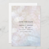 Save The Date Classique Moderne Bokeh Mariage Lumières Enregistr (Devant / Derrière)