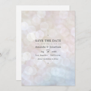 Save The Date Classique Moderne Bokeh Mariage Lumières Enregistr