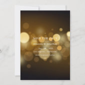 Save The Date Classique Moderne Bokeh Mariage Lumières Enregistr (Devant)