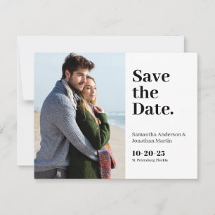 Save The Date Classique Moderne Budget Photo Enregistrer la Date