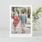 Save The Date Classique moderne deux photos Code QR (Debout devant)