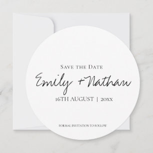 Save The Date Classique moderne Noir Blanc Mariage S
