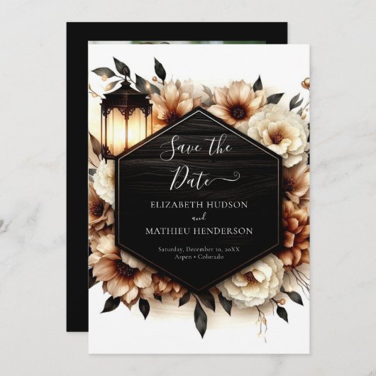 Save The Date Classique Nature Rustique Mariage (Devant / Derrière)