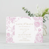 Save The Date Classique Toile De Jouy Français (Debout devant)