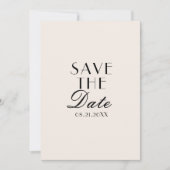 Save The Date Classy Black Cream Old Money Luxury Chic Wedding (Devant)
