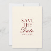 Save The Date Classy Burgundy Cream Fancy Old Money Wedding (Devant)